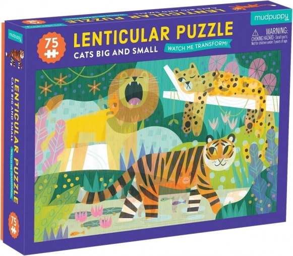 Puzzle lenticular de gatos pequeños y grandes