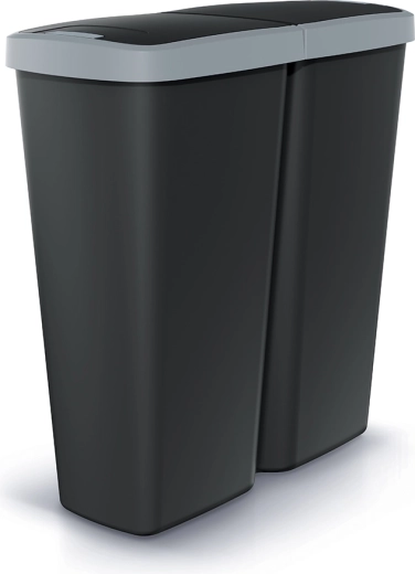 Papelera Prosperplast Compacta Q Duo de 50 l con tapa doble