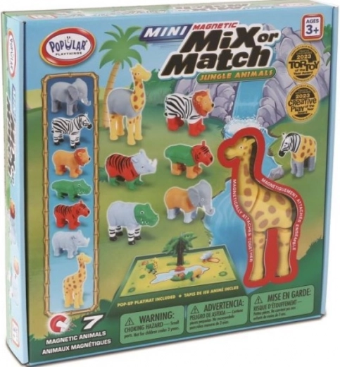 Malblo Magnetic Mini – animales de la jungla, juego de construcción magnético para niños