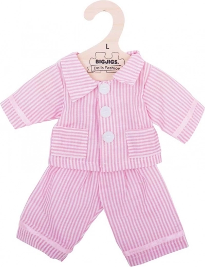 Pijama rosa a rayas para muñeca de 38 cm