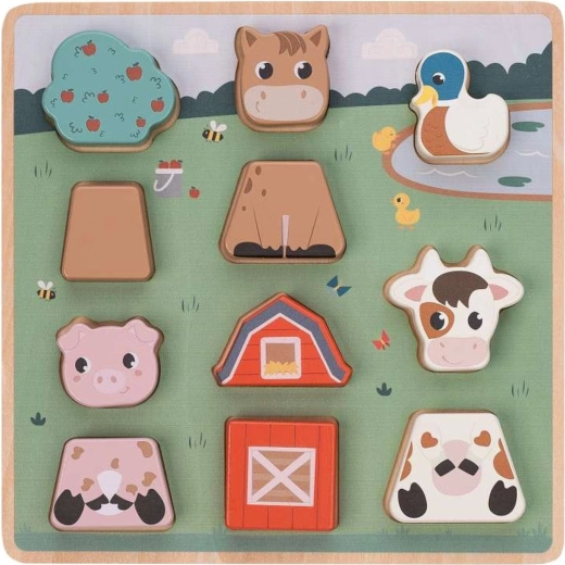 Free2PLAY encajable de madera Animales de la granja, 11 piezas