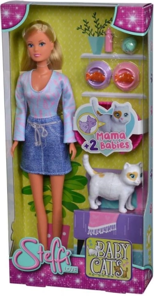 Muñeca Steffi y cuidado de gatitos