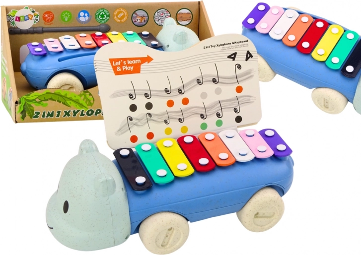 Xilófono de guisante con ruedas: instrumento musical colorido para niños