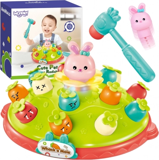Woopie juego interactivo de golpear al topo – diversión educativa con martillito y zanahorias