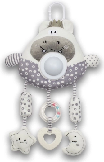 Juguete colgante de peluche hipopótamo con luz y música