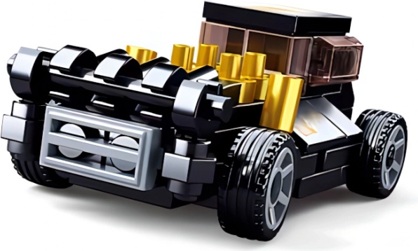 Kit de construcción de coche a cuerda negro Mod Rod