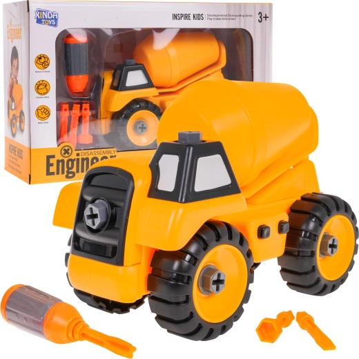 Hormigonera de construcción para montar para niños 3+ con destornillador y 3 puntas – Hormigonera