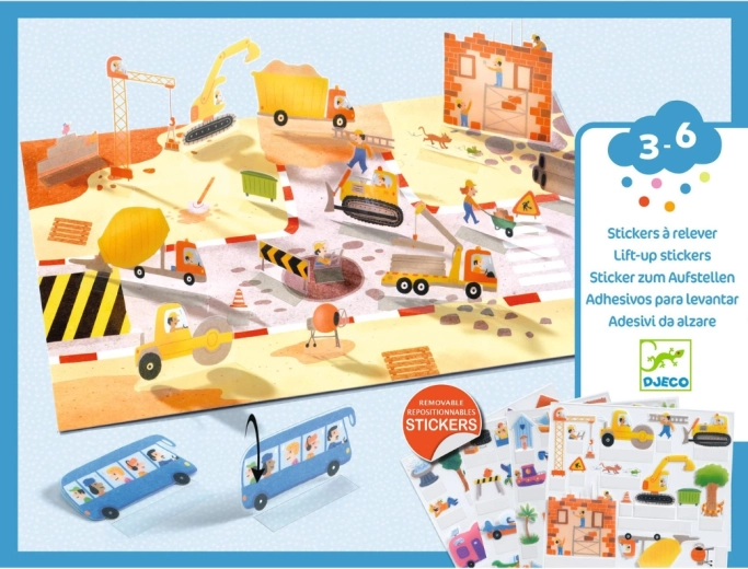 Djeco pegatinas 3D reposicionables Coches