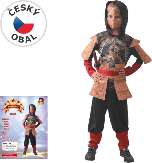 Disfraz infantil de carnaval de Ninja para una altura de 110–120 cm