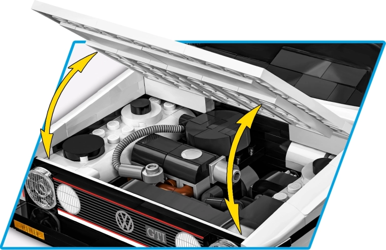 Partes abatibles y motor detallado