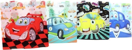 Bolsa de regalo coches alegres de plástico 23,5 × 22 × 11 cm