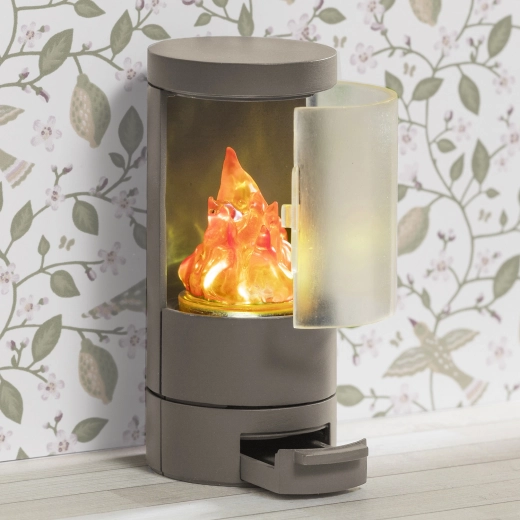 Efecto luminoso de una chimenea encendida