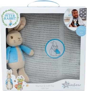 Set de regalo CONEJITO PEDRO con manta tejida