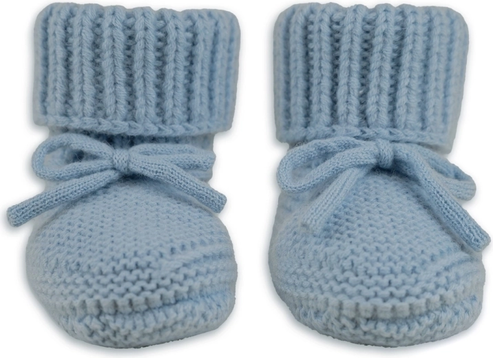 Patucos de merino tejidos Lodger blue fogg 0–6 meses