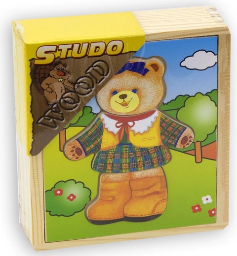 Babu armario-vestidor de madera con la señorita osa – juego de vestir para niños