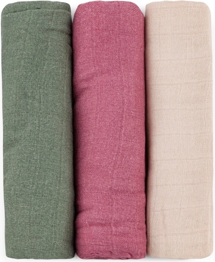 PETITE&MARS pañales de muselina de bambú Moussy Botanic Tones 68 × 68 cm - 3 unidades