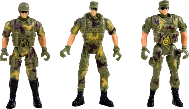 Incluye 3 figuras de soldados