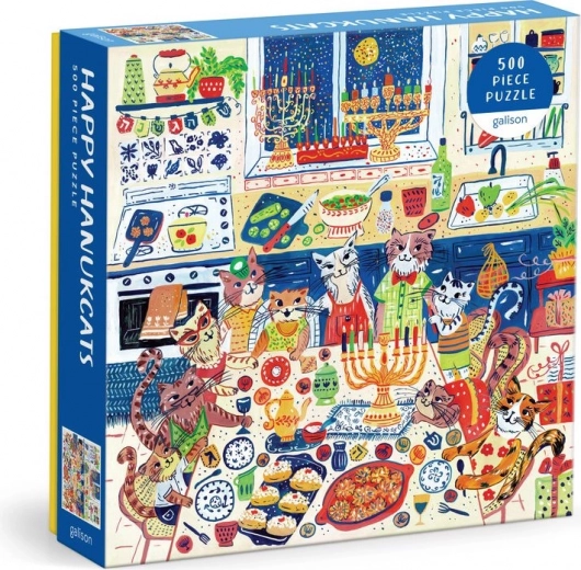 Puzzle cuadrado Happy Hanukcats de 500 piezas