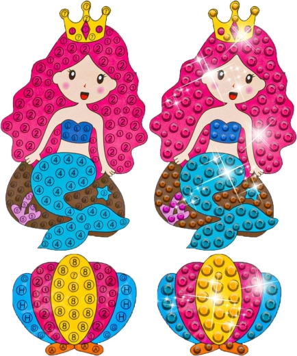 Pegatinas brillantes con motivos de océano y hadas marinas