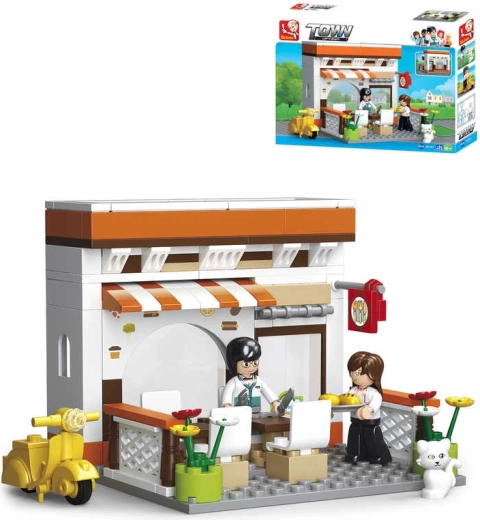 Sluban Town bistró set de construcción 134 piezas + 2 figuras