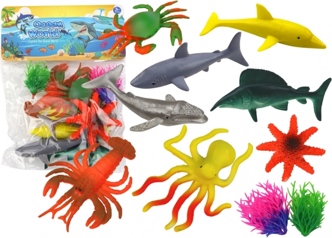 Set de figuras de animales marinos con plantas – 8 piezas