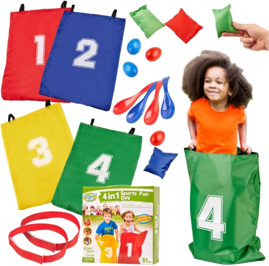 Set infantil de animación deportiva 4 en 1 para juegos al aire libre