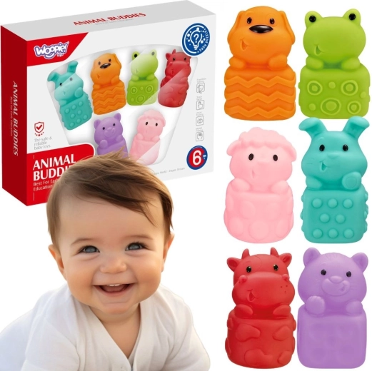 Woopie Baby animales sensoriales suaves para el baño - 6 unidades