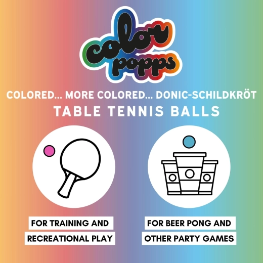 Pelotas de tenis de mesa de colores Donic-Schildkröt Colour Popps Poly 40+ (6 uds)