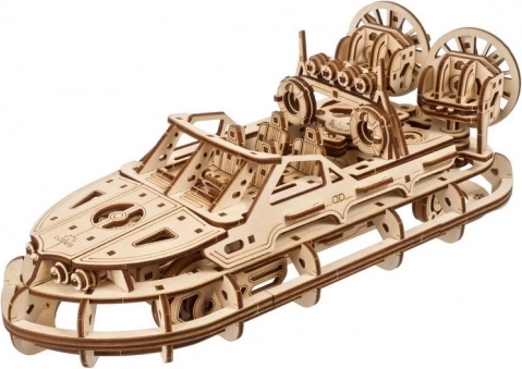 Ugears aerodeslizador de rescate – puzzle mecánico de madera 3D