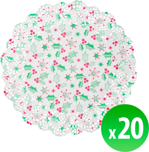 Mantelitos de papel navideños bajo el plato de 16,5 cm, 20 unidades