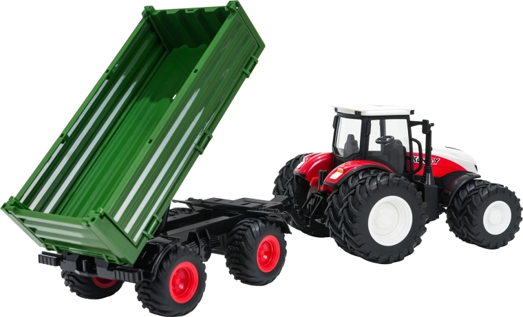 Diversión agrícola real con remolque volquete