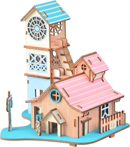 Woodcraft Rompecabezas 3D de madera Villa junto al río