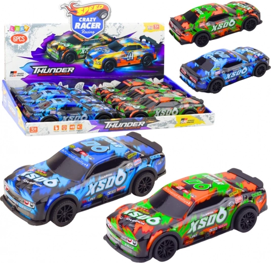 Coche de carreras con tracción por fricción luces sonidos
