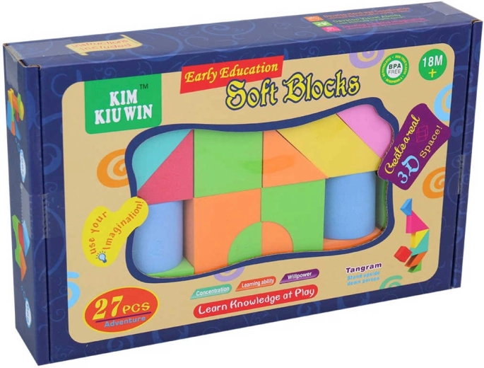 Cubos blandos de espuma de colores para los más pequeños – set de 27 piezas en caja