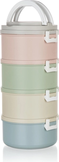 Portaviandas de 4 niveles 0,7 l AVANZA – colores pastel