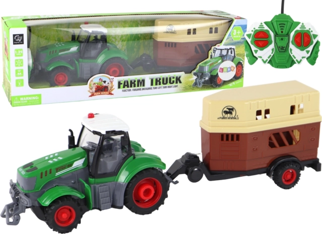 Tractor RC con remolque para animales 1:24