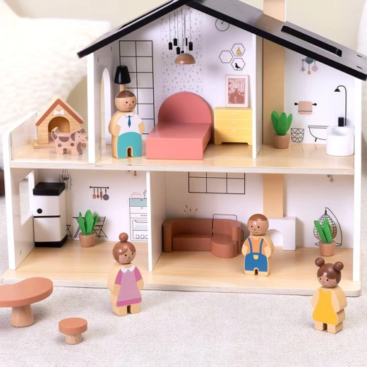 20 piezas incluidas familia, perrito y muebles