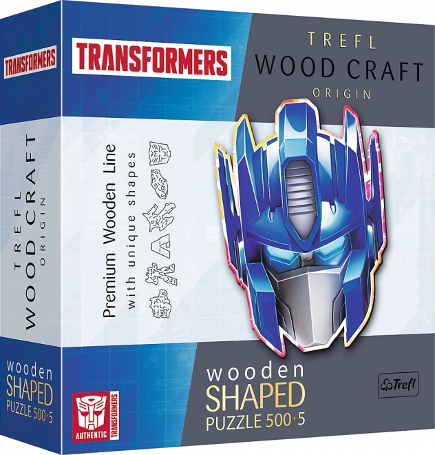 Puzle de madera de doble cara TREFL Wood Craft Origin Transformers Optimus Prime, 505 piezas