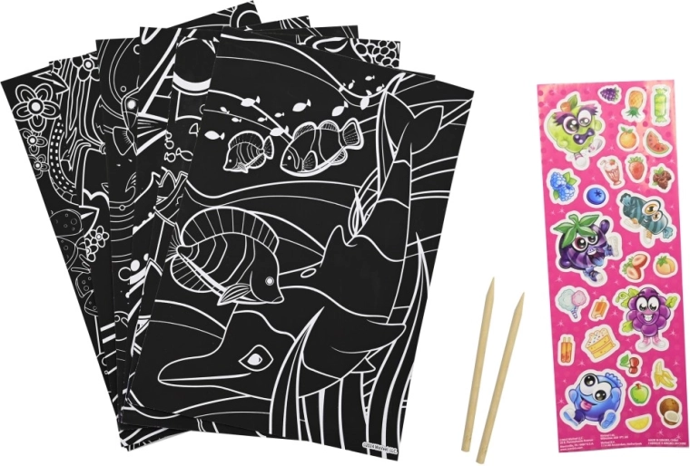 Mágico scratch art con motivos marinos