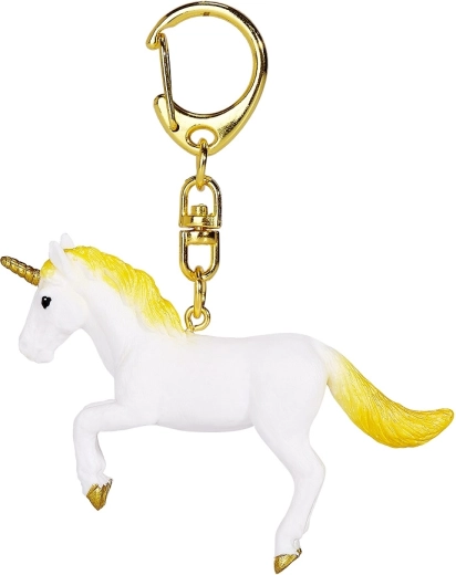 Llavero MOJO unicornio saltando con detalles dorados