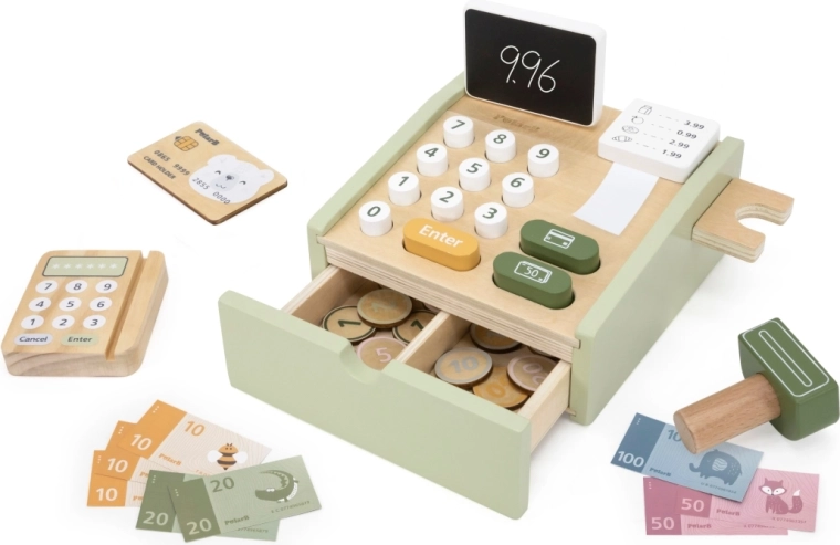 Caja registradora infantil de madera PolarB