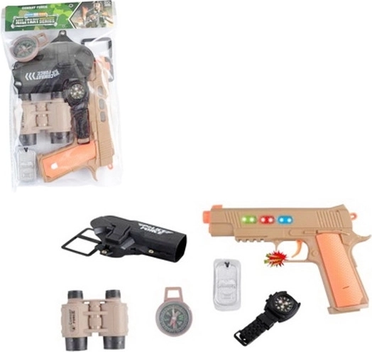 Set militar con pistola para pequeños comandantes