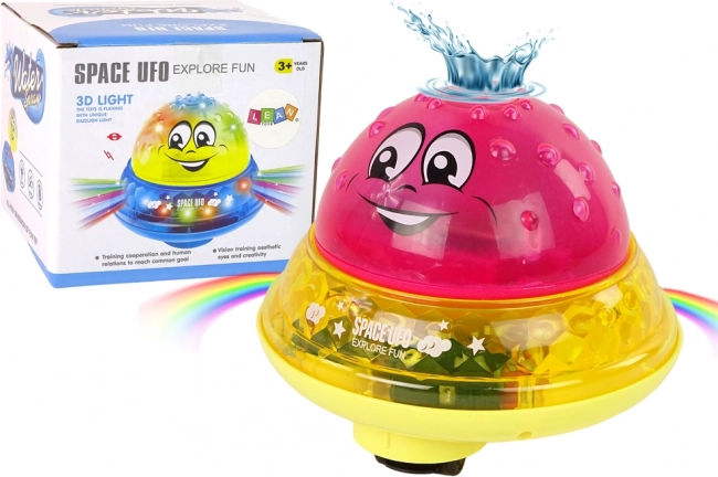 Balón acuático UFO con diodos y música divertida rosa