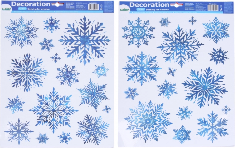 Decoración navideña para ventana Copos de nieve 41 × 29 cm