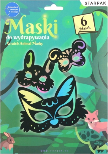 Máscaras para rascar – set creativo 6 uds + stylus de bambú