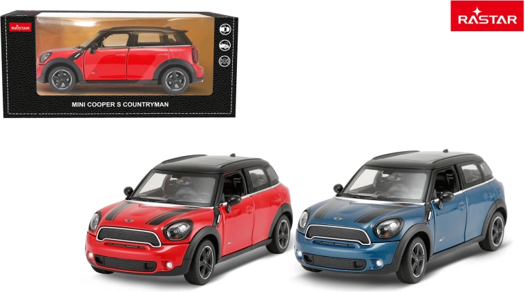 Cochecito metálico Rastar Mini Countryman 1:24 rojo - 1 unidad