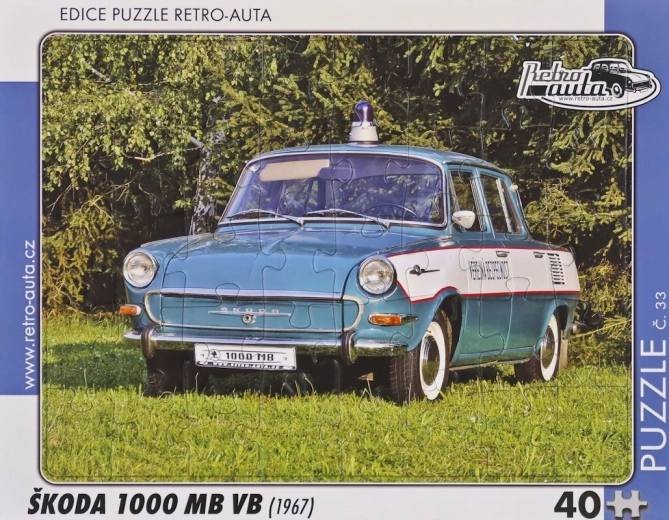Puzle Retro Coches Škoda 1000 MB VB 40 piezas