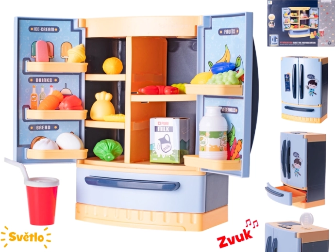 Nevera infantil interactiva con accesorios – azul