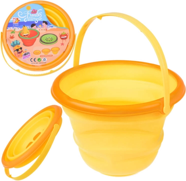 Cubo plegable de silicona con forma de fruta – limón, 2,5 l
