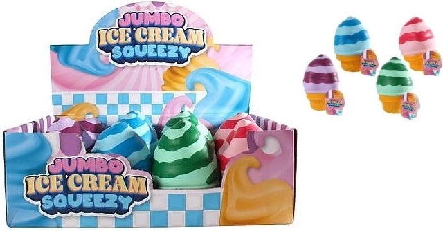 Helado antiestrés Mega squeeze exprimible en cucurucho